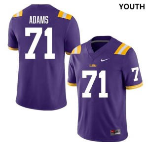 #71 Tyree Adams Louisiana State Tigers Purple Youth Jersey Game College Football 919289-359