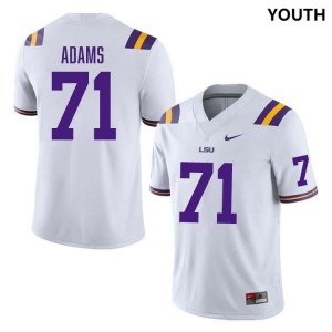 #71 Tyree Adams Tigers White Youth Jersey 2024-25 College Football 720772-302