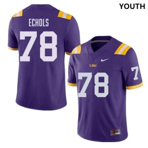 #78 Coen Echols Geaux Tigers Purple Youth Jersey High School College Football 226394-645