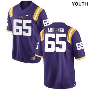 #65 Paul Mubenga LSU Tigers Purple Youth Jersey 2024 College Football 368203-549