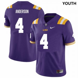 #4 Nic Anderson Fighting Tigers Purple Youth Jersey 2024 College Football 298167-624