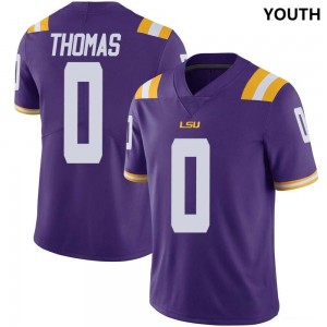 #0 Zavion Thomas Geaux Tigers Purple Youth Jersey High School College Football 931633-529