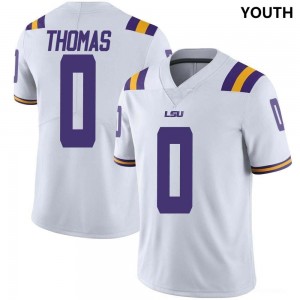 #0 Zavion Thomas LSU White Youth Jersey NCAA College Football 179949-645
