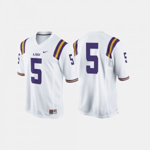 #5 LSU White Men Jersey College Football 418522-849