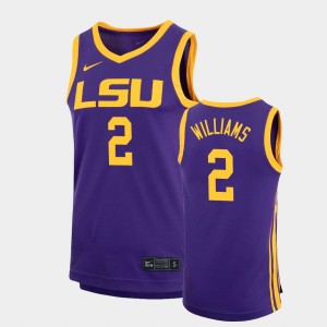 #2 Corneilous Williams Fighting Tigers Purple Men's Jersey Basketball Replica 969023-432
