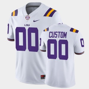 #00 Custom LSU Tigers White Mens Jersey Game College Football 205905-892