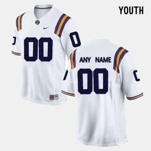 #00 Custom Fighting Tigers White Youth Jersey College Limited Football 141636-275