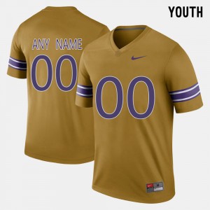 #00 Custom LSU Gridiron Gold Youth Jersey Throwback 696472-471