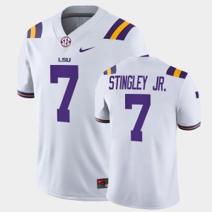 #7 Derek Stingley Jr. Louisiana State Tigers White Men Jersey College Football 859093-961