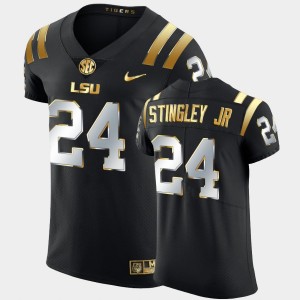 #24 Derek Stingley Jr. Louisiana State Tigers Black Men Jersey Elite Football Golden Edition 292013-898