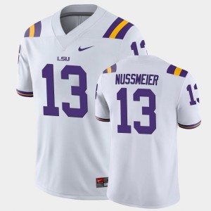 #13 Garrett Nussmeier Geaux Tigers White Mens Jersey Game 807710-213