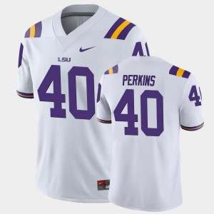 #40 Harold Perkins Geaux Tigers White Men Jersey Game 532079-514