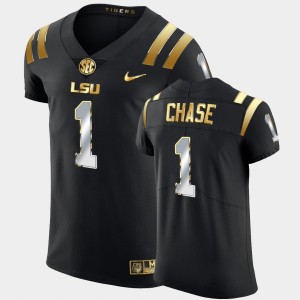 #1 Ja'Marr Chase LSU Tigers Black Men's Jersey Elite Golden Edition 575914-121
