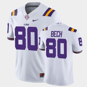 #80 Jack Bech LSU Tigers White Men Jersey Game College Football 846248-907
