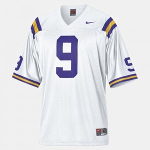 #9 Jordan Jefferson Tiger Nation White Mens Jersey College Football 999174-178