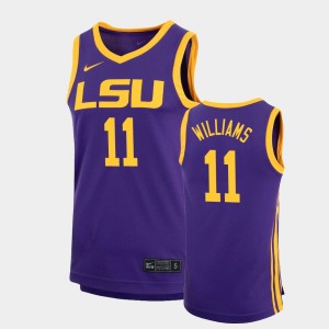 #11 Justice Williams Fighting Tigers Purple Men's Jersey Basketball Replica 836328-481