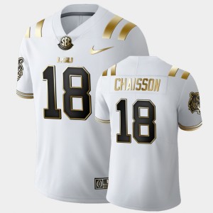 #18 K'Lavon Chaisson Tigers White Mens Jersey Limited Golden Edition 575074-675