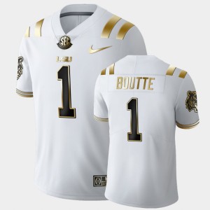 #1 Kayshon Boutte Tiger Nation White Men's Jersey Limited Football Golden Edition 932069-150