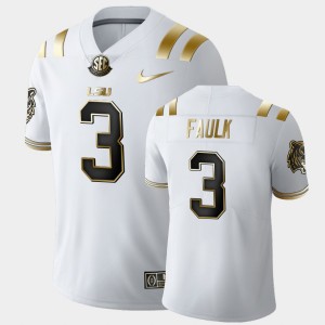 #3 Kevin Faulk LSU White Mens Jersey Limited Golden Edition 834762-698