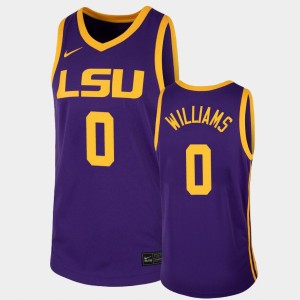 #0 KJ Williams LSU Purple Mens Jersey College Basketball 651746-216