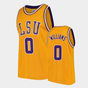 #0 KJ Williams LSU Tigers White Mens Jersey Throwback College Basketball 298159-896