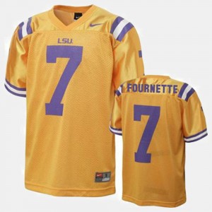 #7 Leonard Fournette LSU Tigers Gold Youth Jersey College Football 798663-194