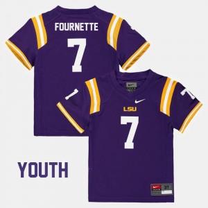 #7 Leonard Fournette Louisiana State Tigers Purple Youth Jersey College Football 730678-267
