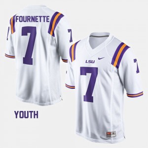 #7 Leonard Fournette Tiger Nation White Youth Jersey College Football 454205-243