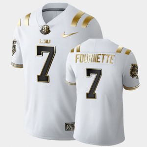 #7 Leonard Fournette LSU Tigers White Mens Jersey Limited Golden Edition 993795-877