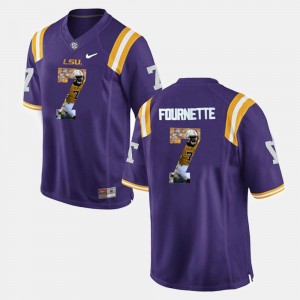#7 Leonard Fournette Louisiana State Tigers Purple Mens Jersey Player Pictorial 162013-832