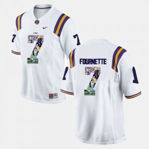 #7 Leonard Fournette Tigers White Mens Jersey Player Pictorial 883523-473