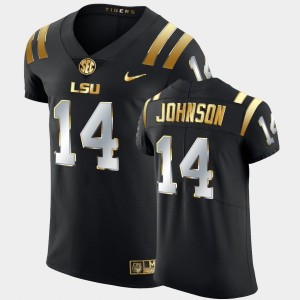 #14 Max Johnson LSU Black Mens Jersey Elite Football Golden Edition 592323-864