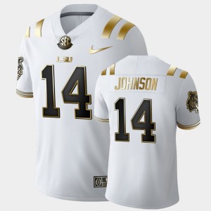 #14 Max Johnson Louisiana State Tigers White Men's Jersey Limited Football Golden Edition 702911-605