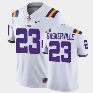 #23 Micah Baskerville Tiger Nation White Men Jersey Game College Football 698175-713