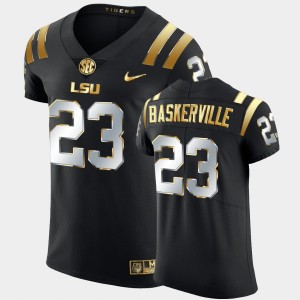#23 Micah Baskerville Tiger Nation Black Mens Jersey Elite Football Golden Edition 701295-368
