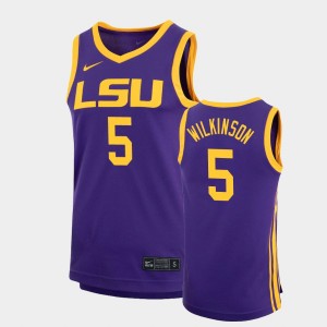 #5 Mwani Wilkinson LSU Purple Mens Jersey Basketball Replica 564197-957
