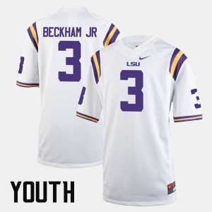 #3 Odell Beckham Jr Geaux Tigers White Youth Jersey Alumni Football Game 635097-646
