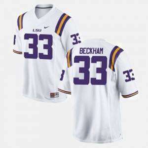 #33 Odell Beckham Jr. Tigers White Youth Jersey College Football 297315-555