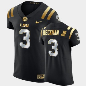 #3 Odell Beckham Jr. Tiger Nation Black Men's Jersey Elite Golden Edition 442134-645