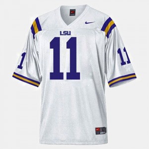 #11 Spencer Ware LSU White Men Jersey College Football 703512-951
