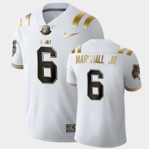 #6 Terrace Marshall Jr. LSU White Men Jersey Limited Golden Edition 336521-409