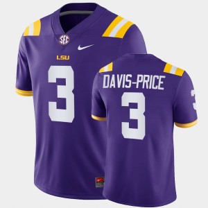 #3 Tyrion Davis-Price Tigers Purple Men Jersey Game College Football 702425-843