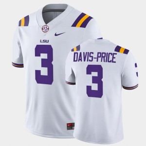 #3 Tyrion Davis-Price LSU Tigers White Men's Jersey Game College Football 134075-200
