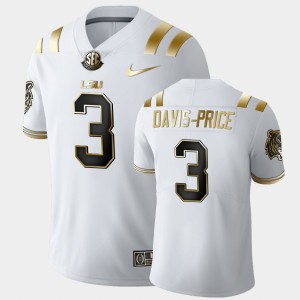#3 Tyrion Davis-Price LSU White Mens Jersey Limited Football Golden Edition 122202-812
