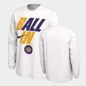LSU Tigers White Men T-Shirt Long Sleeve Ball In Bench 372366-204