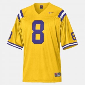 #8 Zach Mettenberger LSU Gold Mens Jersey College Football 859254-506