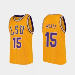 #15 Aundre Hyatt LSU Gold Men Jersey College Basketball Replica 172350-796