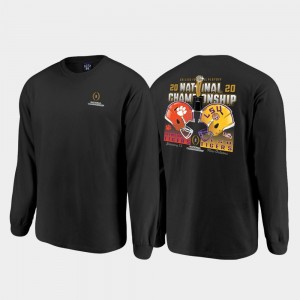 Tigers Black Men's T-Shirt vs. Clemson Tigers Long Sleeve College Football Playoff 2020 National Championship Matchup 778845-344