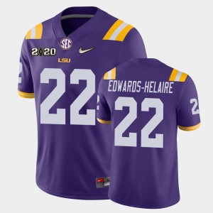 #22 Clyde Edwards-Helaire LSU Purple Men Jersey 2020 Football Game 194081-731