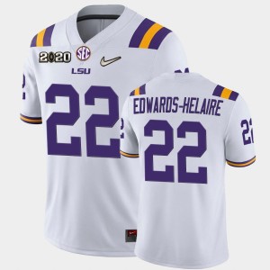 #22 Clyde Edwards-Helaire Louisiana State Tigers White Men's Jersey 2020 Football Game 950362-109